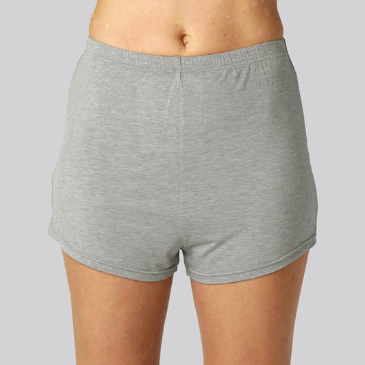 Bamboe nachtshorts in lichtgrijs voor dames