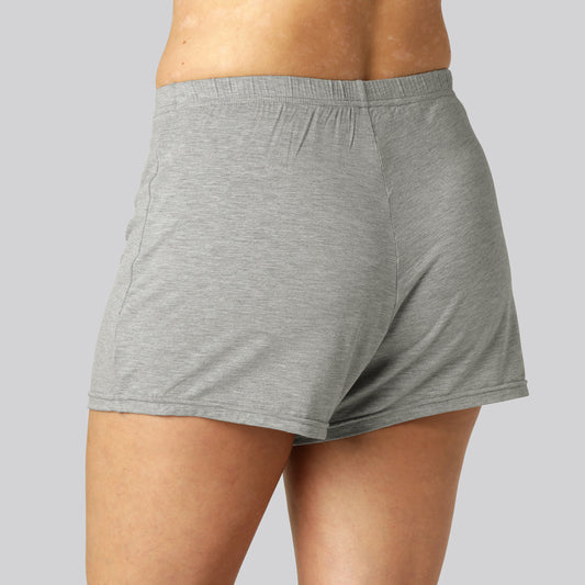 Bamboe nachtshorts in lichtgrijs voor dames