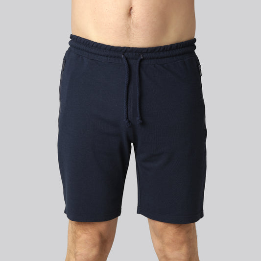 Bamboe shorts in marineblauw voor heren