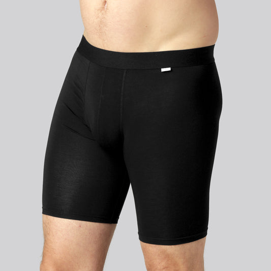 Bamboe onderbroek in zwart met extra lange pijpen voor mannen