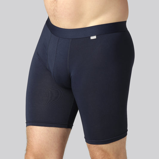 Bamboe onderbroek in marineblauw met extra lange pijpen voor mannen