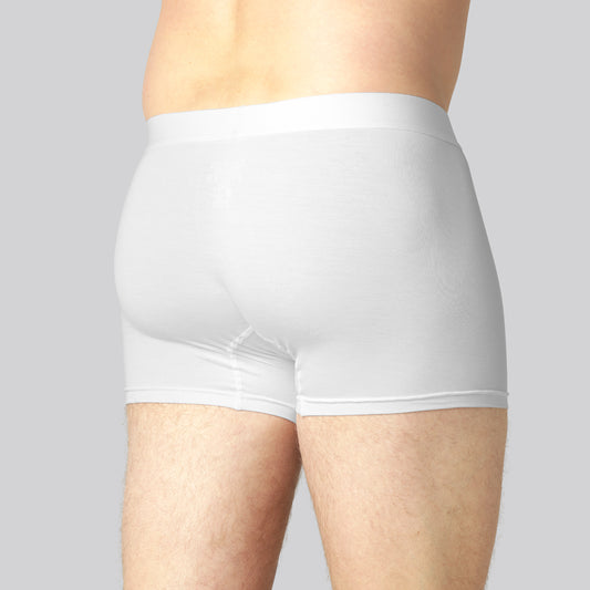 Bamboe onderbroek in wit met witte elastische band voor heren