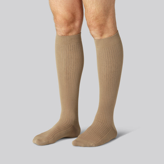 Bamboe compressiekousen in beige voor heren