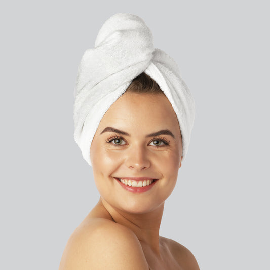 Bamboe haarturban in het wit