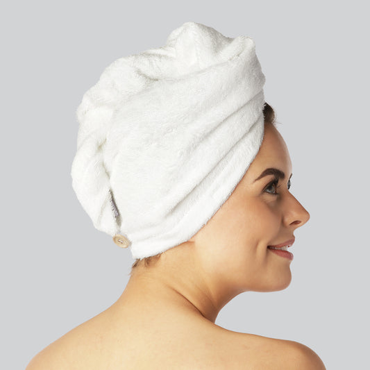 Bamboe haarturban in het wit