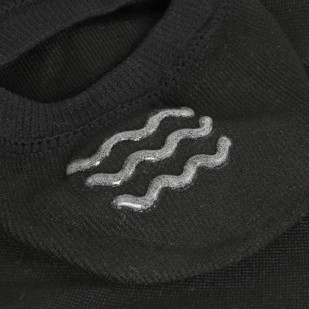 Bamboe sokjes in zwart met siliconen in de hiel van Bambuni