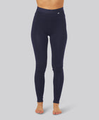 Bamboe legging in marineblauw met marineblauwe elastische band voor dames