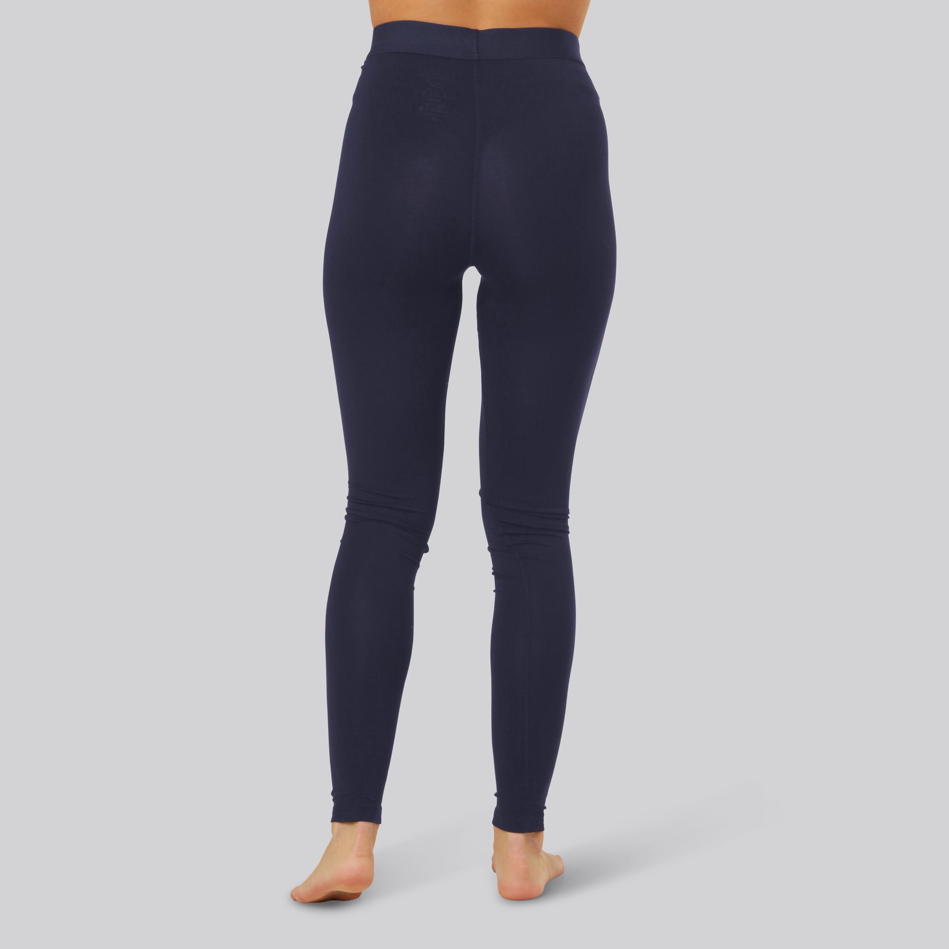 Bamboe legging in marineblauw met marineblauwe elastische band voor dames