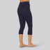 Bamboe 3/4 legging in marineblauw met marineblauwe elastische band voor dames