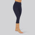 Bamboe 3/4 legging in marineblauw met marineblauwe elastische band voor dames