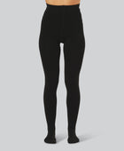 Zwarte bamboe panty met binnenvoering voor dames