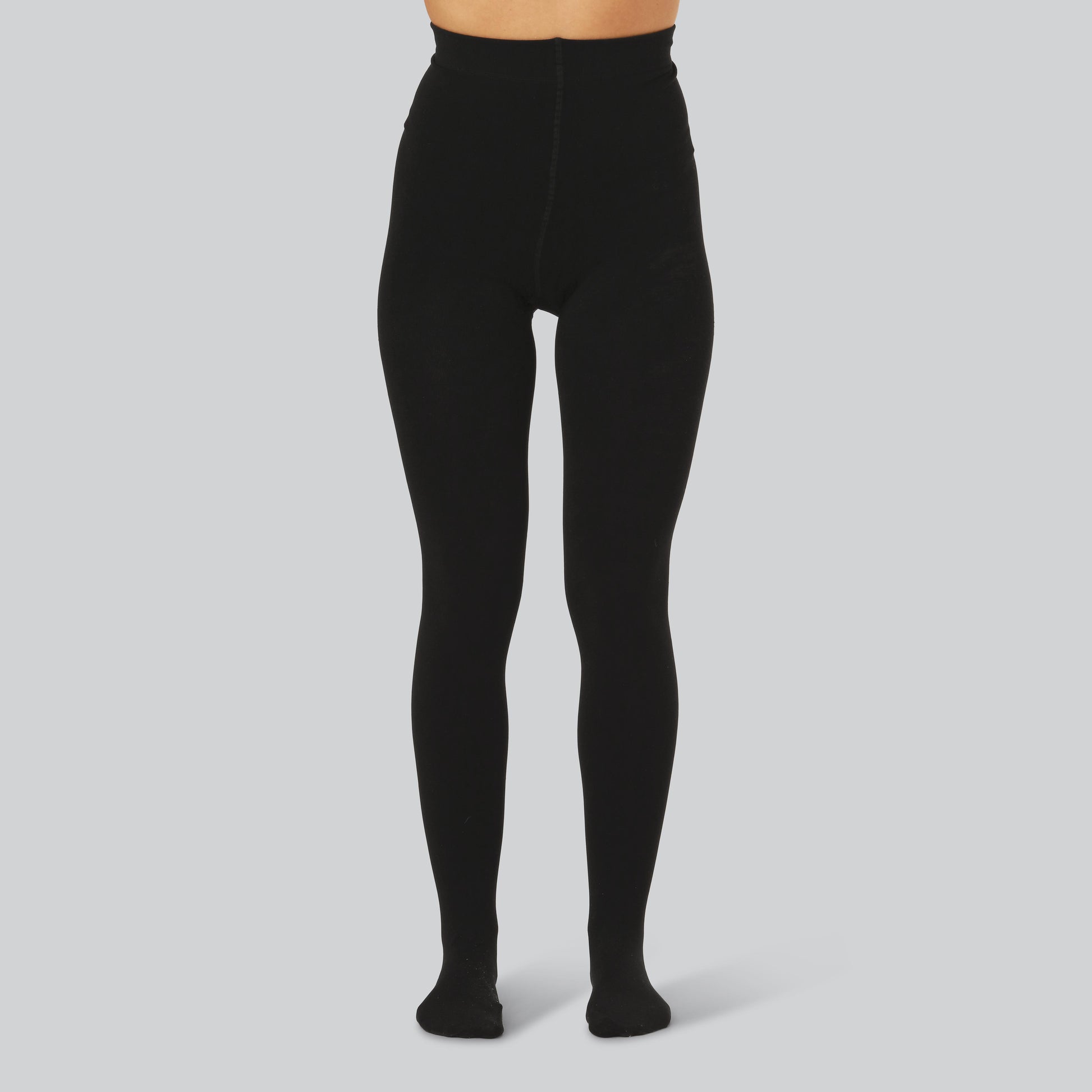 Zwarte bamboe panty met binnenvoering voor dames