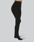 Zwarte bamboe panty met binnenvoering voor dames