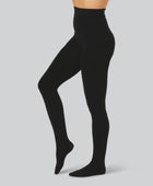 Zwarte bamboe panty met binnenvoering voor dames