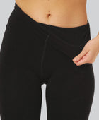 Zwarte bamboe panty met binnenvoering voor dames