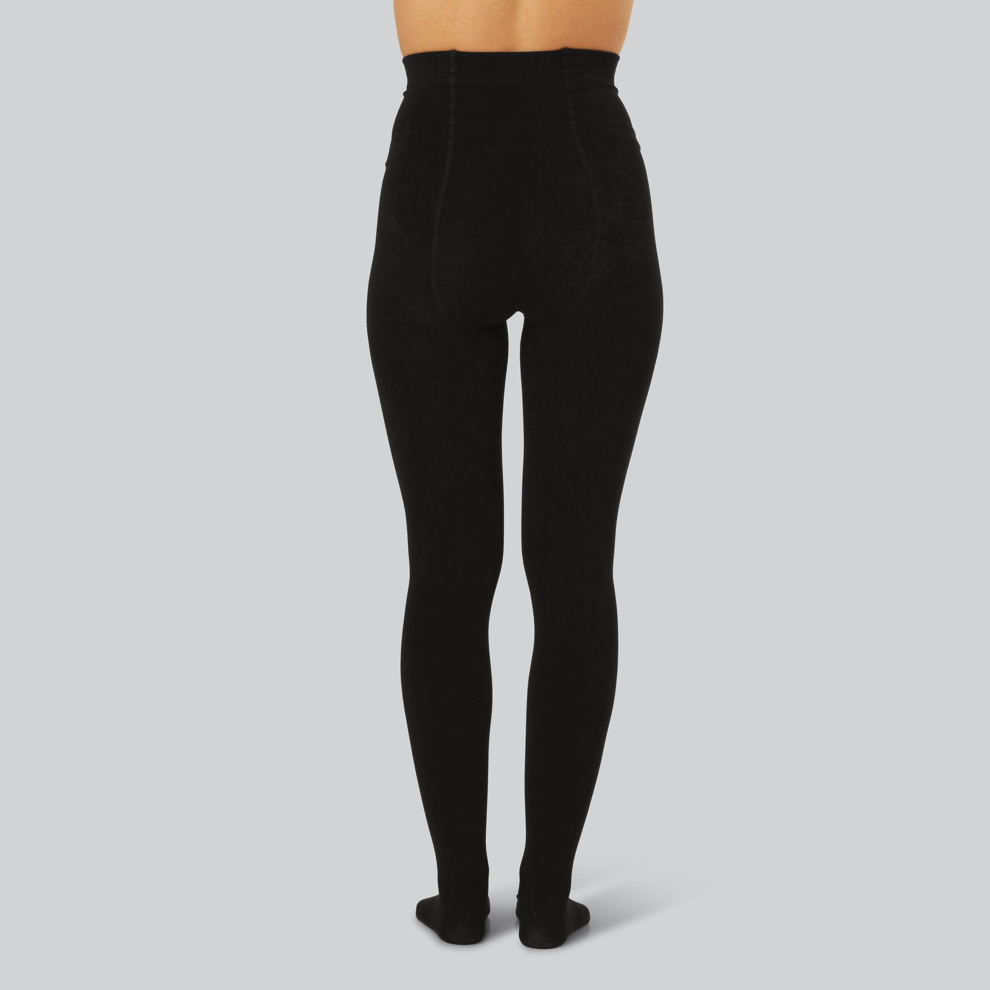 Zwarte bamboe panty met binnenvoering voor dames