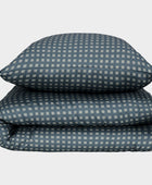 Bamboe beddengoed olijf/grijs geruit