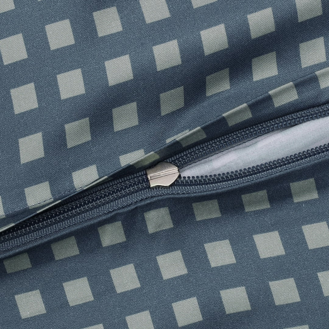 Bamboe beddengoed olijf/grijs geruit