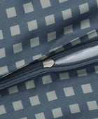 Bamboe beddengoed olijf/grijs geruit