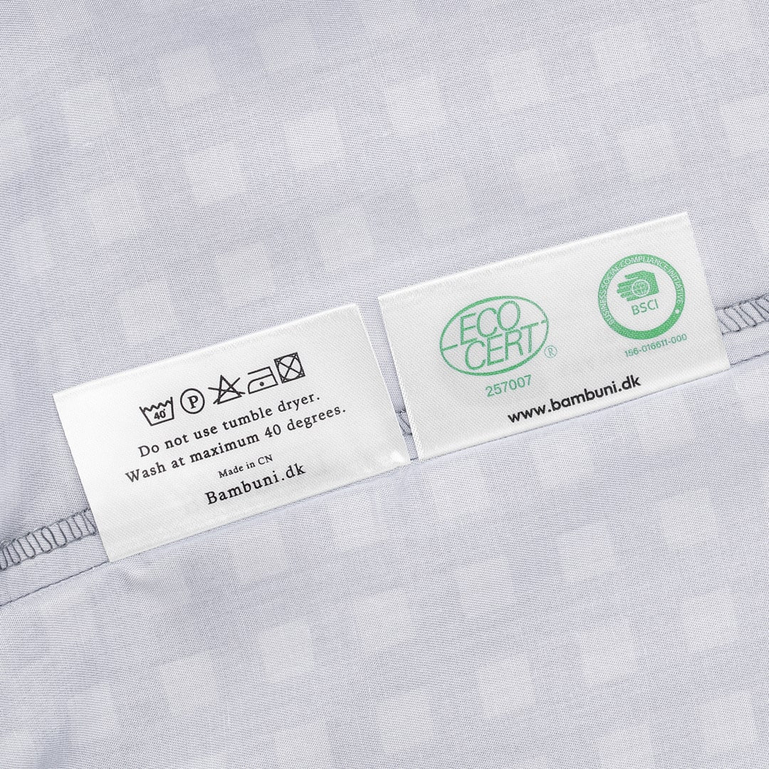 Bamboe beddengoed olijf/grijs geruit