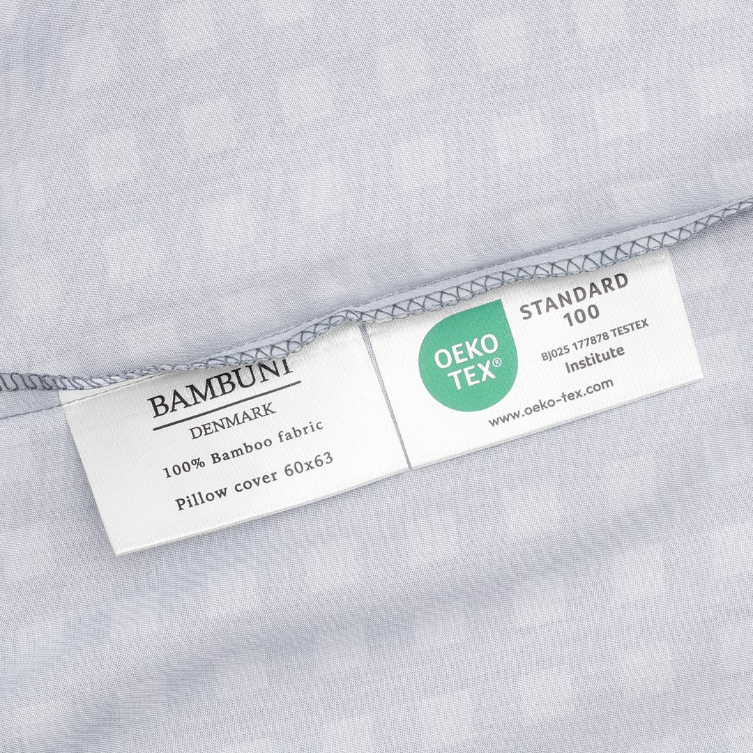 Bamboe beddengoed olijf/grijs geruit