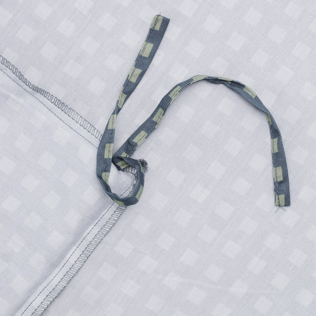 Bamboe beddengoed olijf/grijs geruit