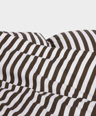 Bamboe beddengoed wit/bruin gestreept breed