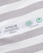 Bamboe beddengoed wit/bruin gestreept breed