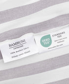 Bamboe beddengoed wit/bruin gestreept breed