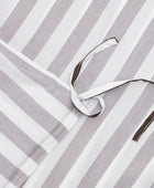 Bamboe beddengoed wit/bruin gestreept breed