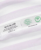 Bamboe beddengoed wit/oudroze gestreept breed