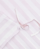 Bamboe beddengoed wit/oudroze gestreept breed