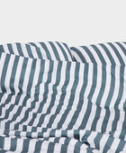 Bamboe beddengoed wit/grijs gestreept breed