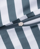 Bamboe beddengoed wit/grijs gestreept breed