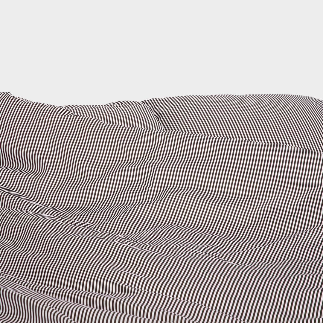 Bamboe beddengoed wit/bruin gestreept