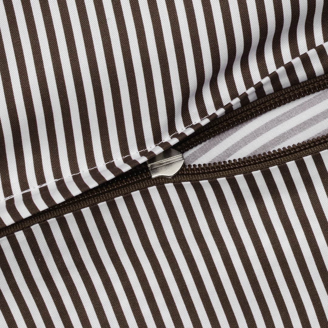 Bamboe beddengoed wit/bruin gestreept