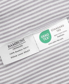 Bamboe beddengoed wit/bruin gestreept