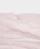 Bamboe beddengoed wit/oudroze gestreept