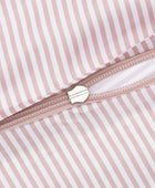 Bamboe beddengoed wit/oudroze gestreept