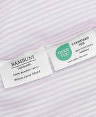 Bamboe beddengoed wit/oudroze gestreept