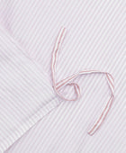 Bambus sengetøj hvid/gammel rosa stribet