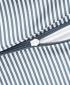 Bamboe beddengoed met witte/grijsblauwe strepen