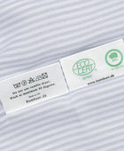 Bamboe beddengoed met witte/grijsblauwe strepen