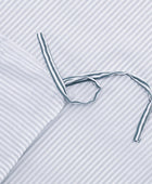 Bamboe beddengoed met witte/grijsblauwe strepen