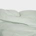 Bamboe beddengoed wit/olijfkleurig gestreept