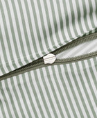 Bamboe beddengoed wit/olijfkleurig gestreept