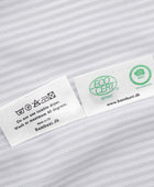 Bamboe beddengoed wit/olijfkleurig gestreept