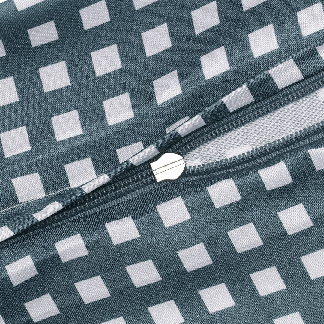 Bamboe beddengoed wit/grijs geruit