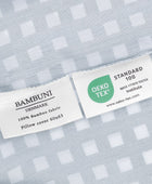 Bamboe beddengoed wit/grijs geruit