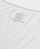 Damestop van bamboe in wit met smalle bandjes